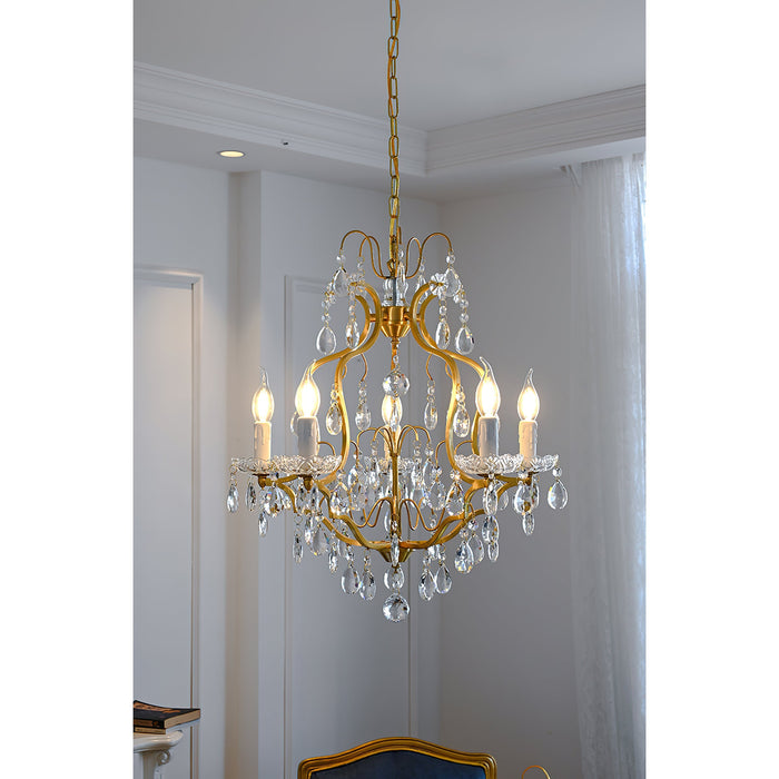 Brass Scrolls Chandelier-DWHOME