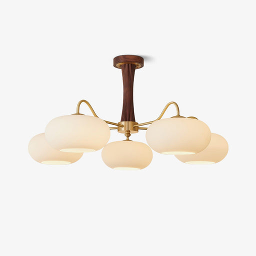 Brass Wooden Persimmon Chandelier-DWHOME