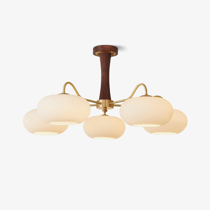 Brass Wooden Persimmon Chandelier-DWHOME