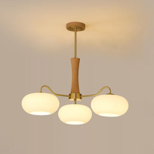 Brass Wooden Persimmon Chandelier-DWHOME