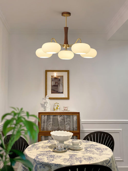 Brass Wooden Persimmon Chandelier-DWHOME