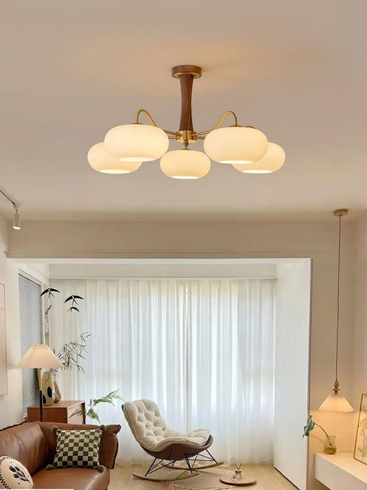 Brass Wooden Persimmon Chandelier-DWHOME