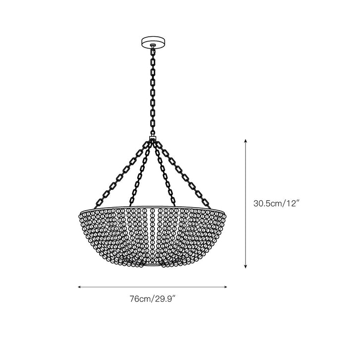 Lana Wood Beaded Chandelier-DWHOME