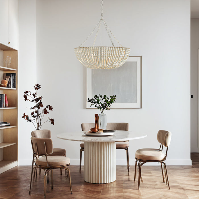 Lana Wood Beaded Chandelier-DWHOME