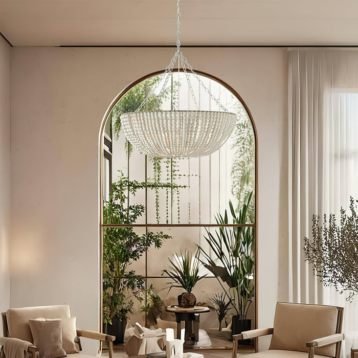 Lana Wood Beaded Chandelier-DWHOME