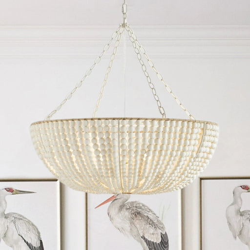 Lana Wood Beaded Chandelier-DWHOME