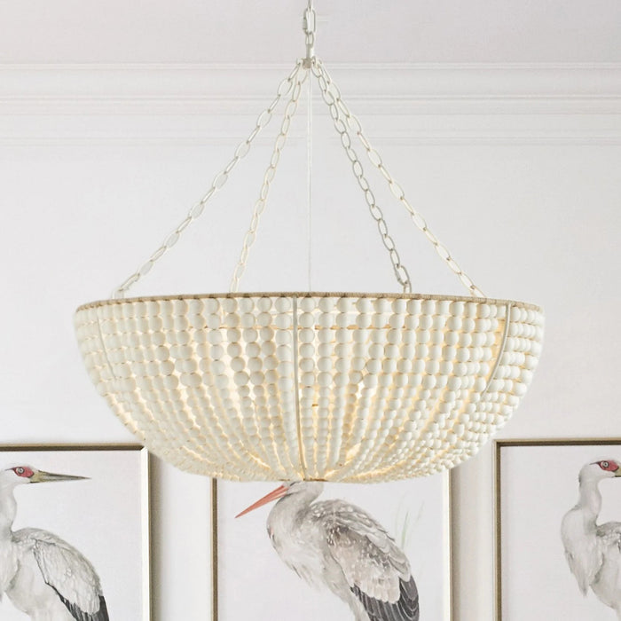 Lana Wood Beaded Chandelier-DWHOME