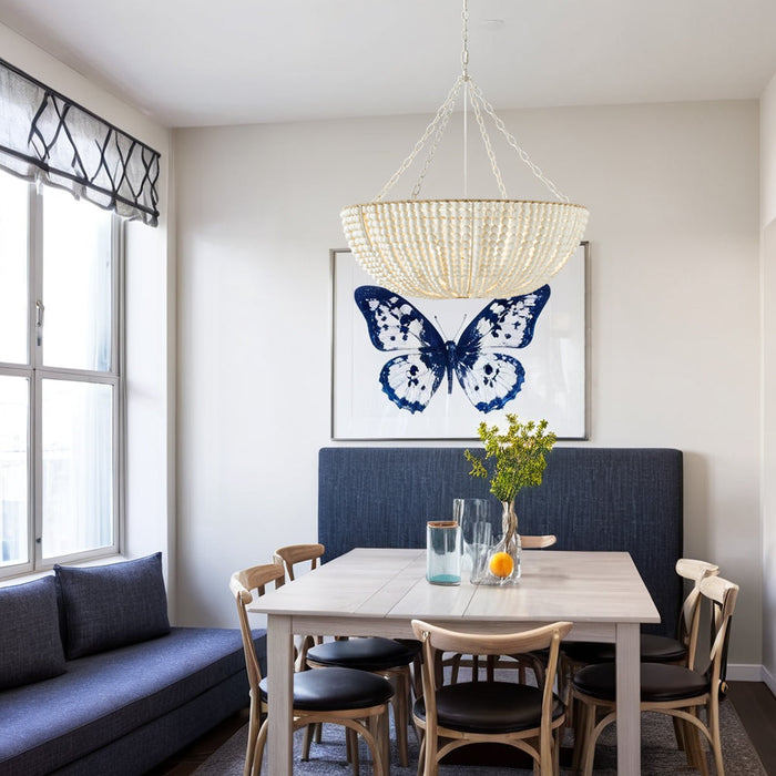 Lana Wood Beaded Chandelier-DWHOME