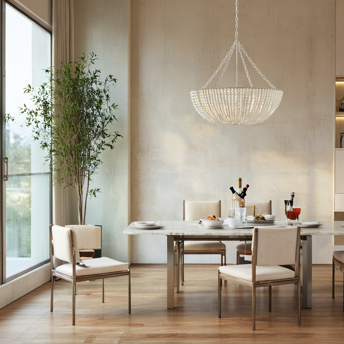 Lana Wood Beaded Chandelier-DWHOME
