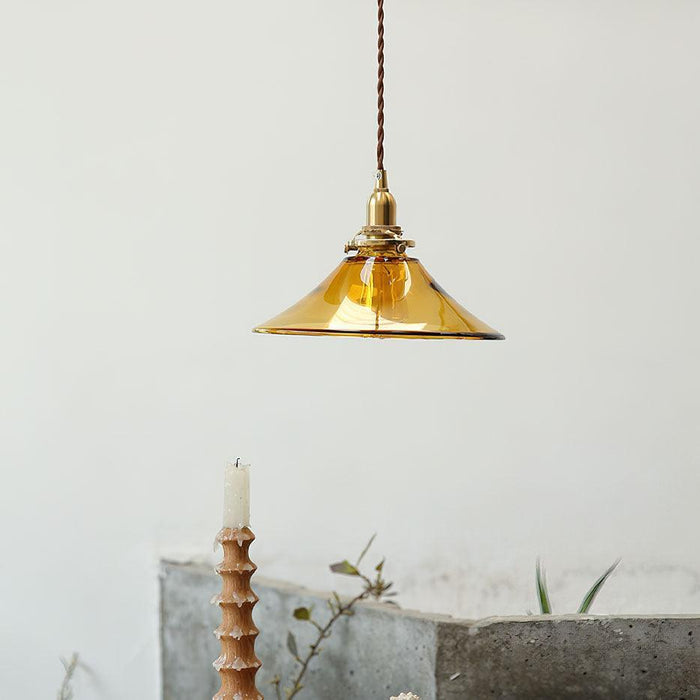 Amber Glass Pendant Light-DWHOME