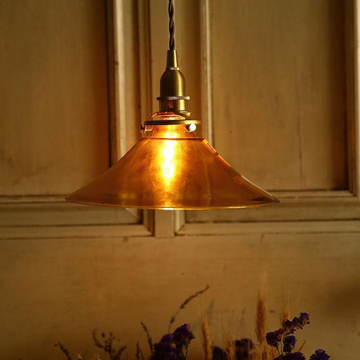 Amber Glass Pendant Light-DWHOME