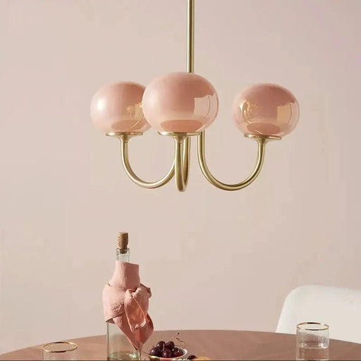 Bubble Pink Glass Marshmallow Chandelier - DWHOME