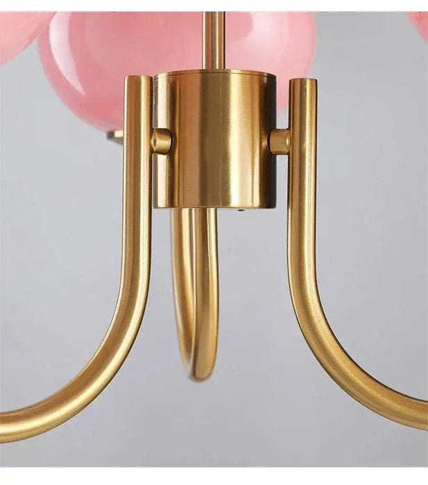 Bubble Pink Glass Marshmallow Chandelier - DWHOME