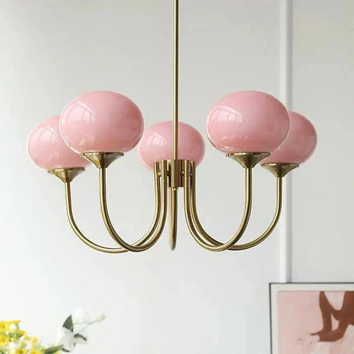 Bubble Pink Glass Marshmallow Chandelier - DWHOME