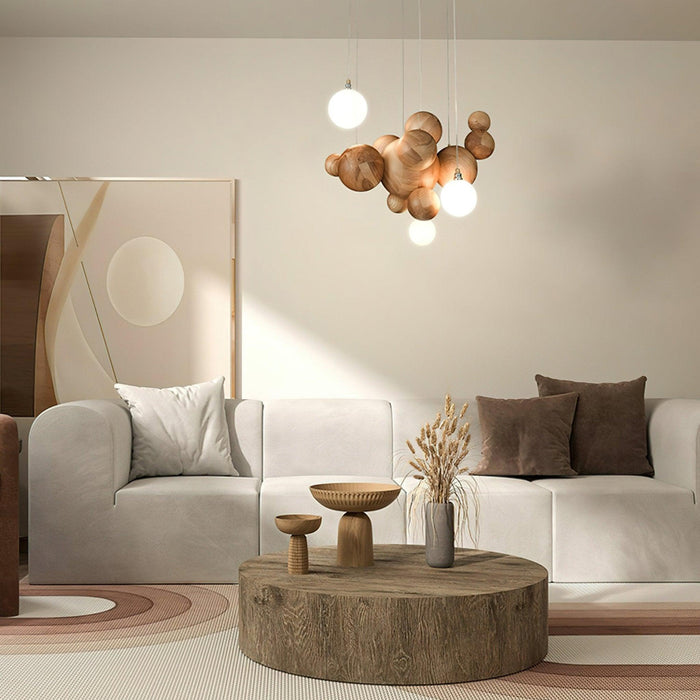 Bubble Wood Balls Chandelier - DWHOME