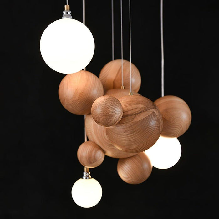 Bubble Wood Balls Chandelier - DWHOME