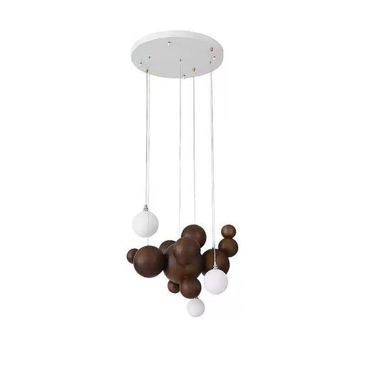 Bubble Wood Balls Chandelier-DWHOME