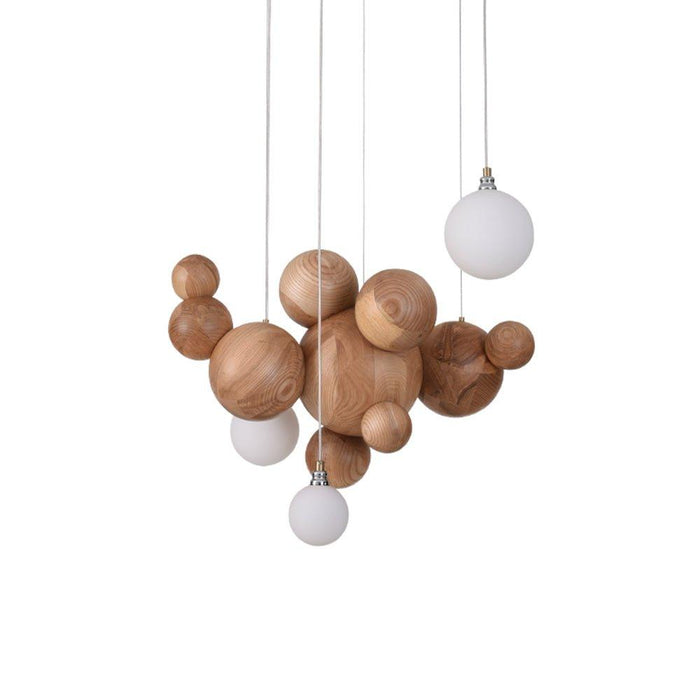 Bubble Wood Balls Chandelier - DWHOME