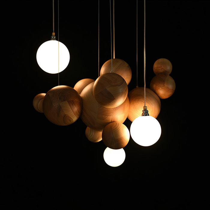 Bubble Wood Balls Chandelier - DWHOME