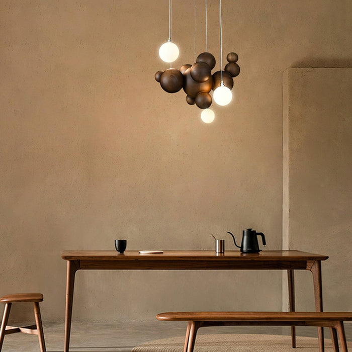 Bubble Wood Balls Chandelier - DWHOME