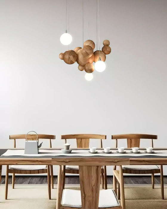 Bubble Wood Balls Chandelier - DWHOME