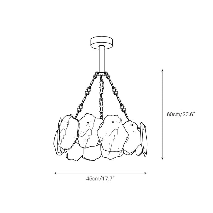 Burton Marble Round Chandelier-DWHOME