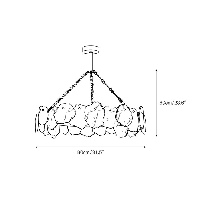 Burton Marble Round Chandelier-DWHOME