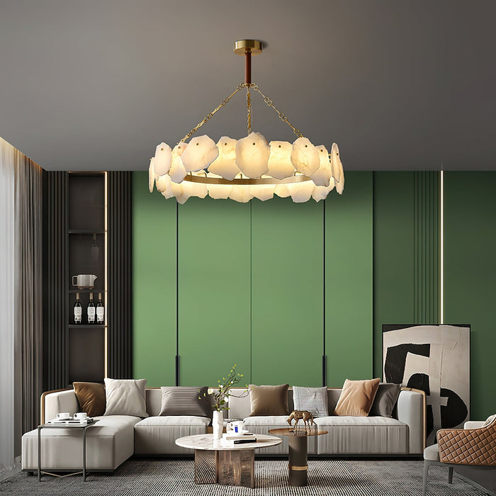 Burton Marble Round Chandelier-DWHOME