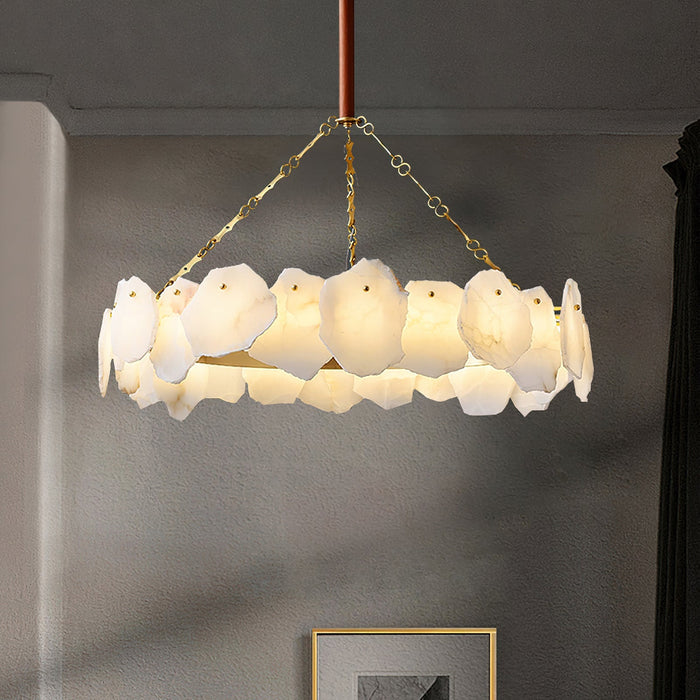 Burton Marble Round Chandelier-DWHOME