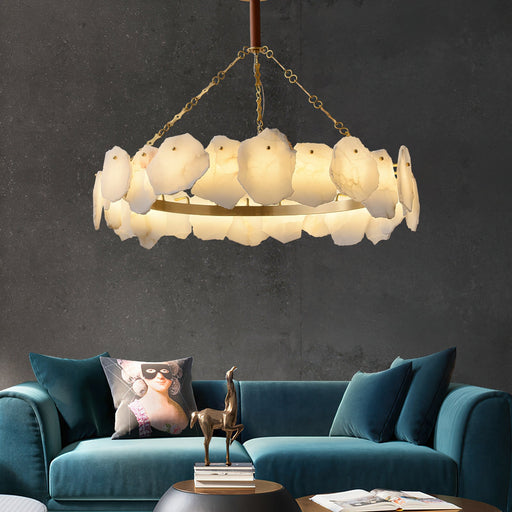 Burton Marble Round Chandelier-DWHOME