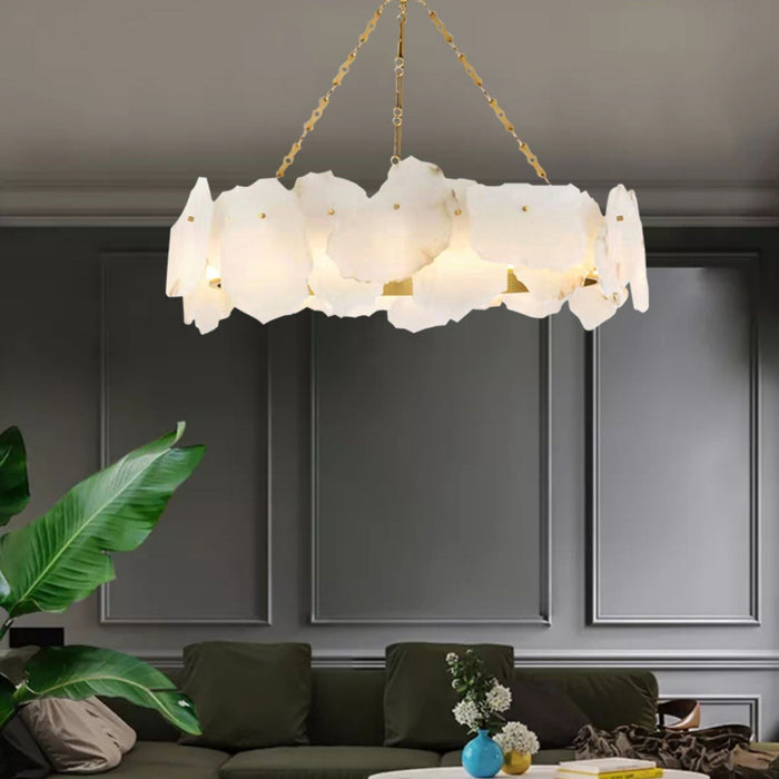 Burton Marble Round Chandelier-DWHOME