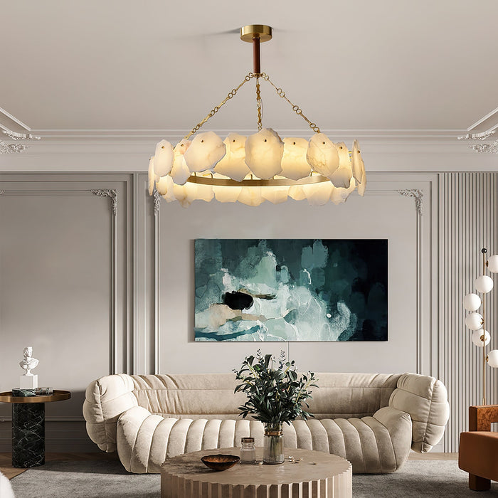 Burton Marble Round Chandelier-DWHOME