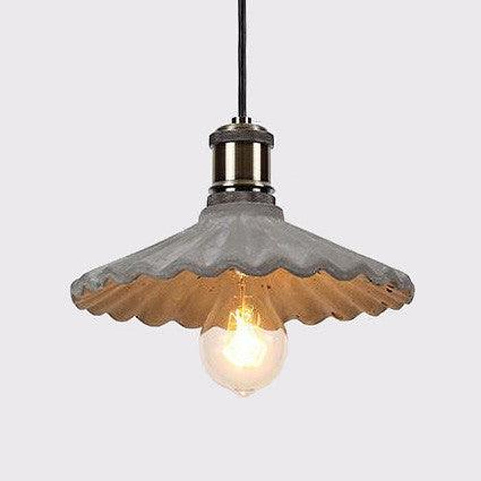 Presto Concrete Fluted Pendant Light-DWHOME
