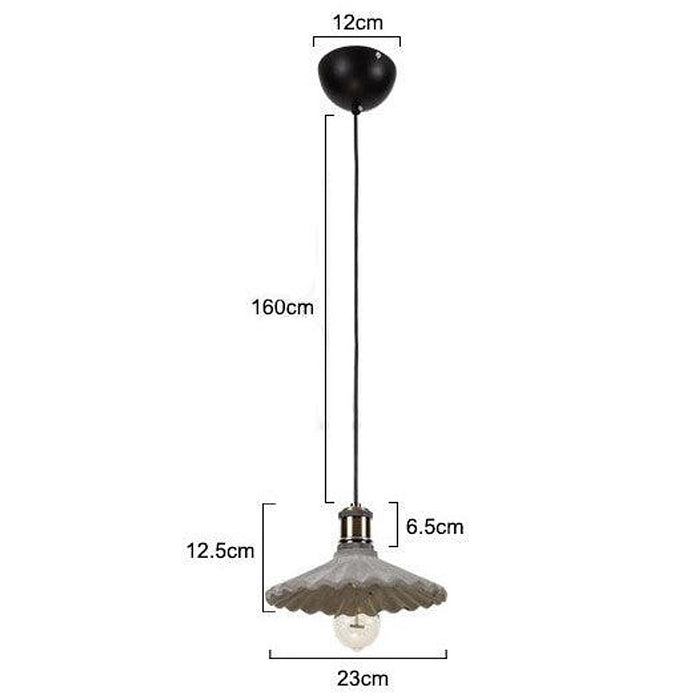 Presto Concrete Fluted Pendant Light-DWHOME