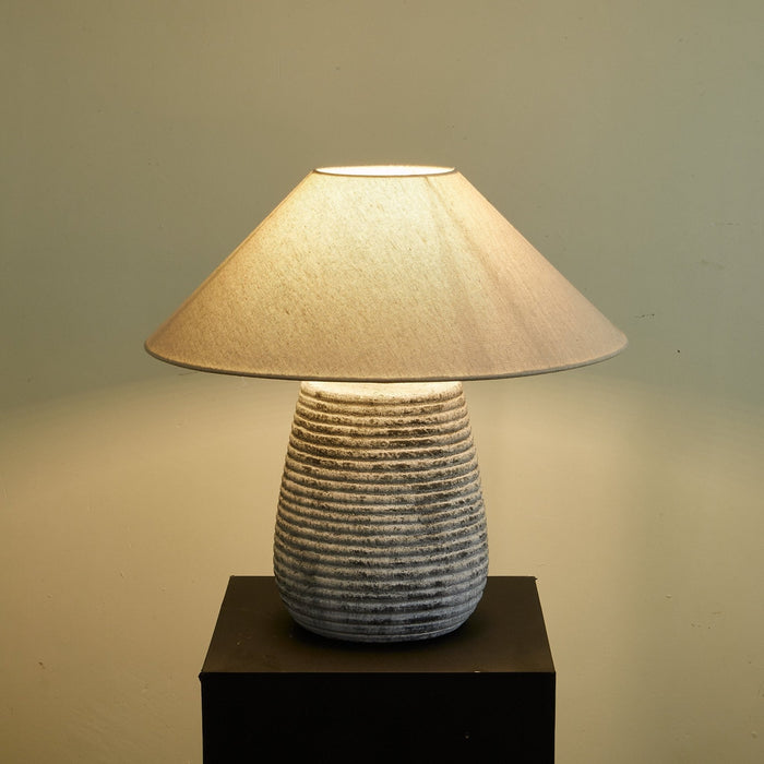 Callisto Ribbed Ceramic Table Lamp-DWHOME