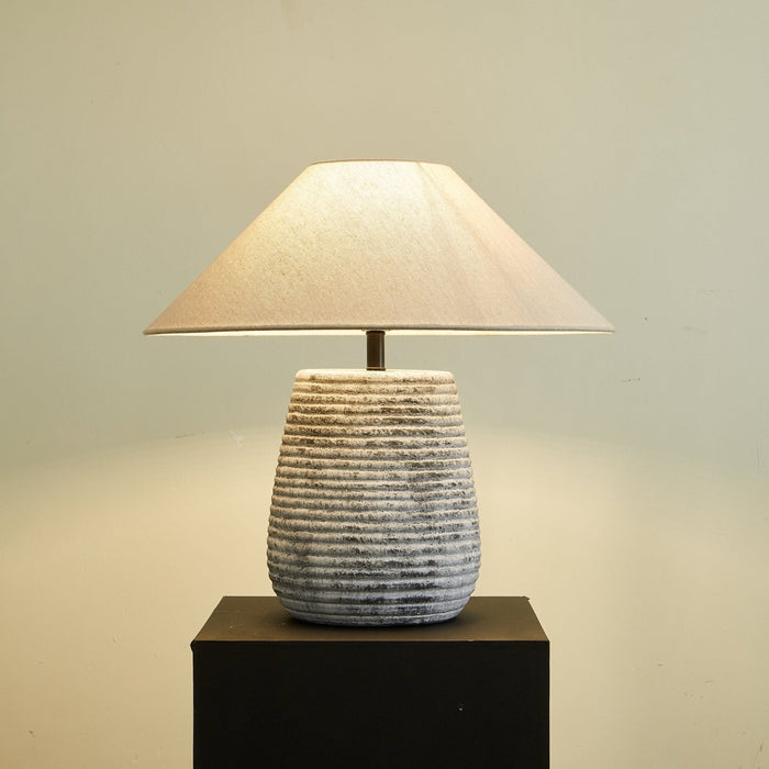 Callisto Ribbed Ceramic Table Lamp-DWHOME