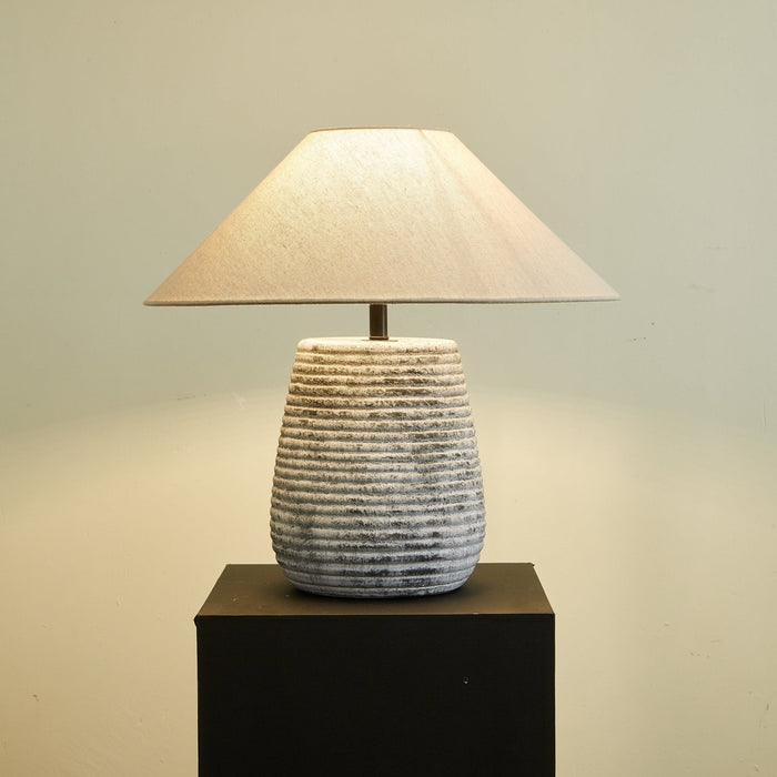 Callisto Ribbed Ceramic Table Lamp-DWHOME