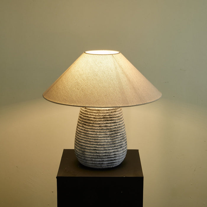 Callisto Ribbed Ceramic Table Lamp-DWHOME
