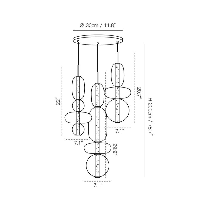 Candied Glass Combo Chandelier-DWHOME
