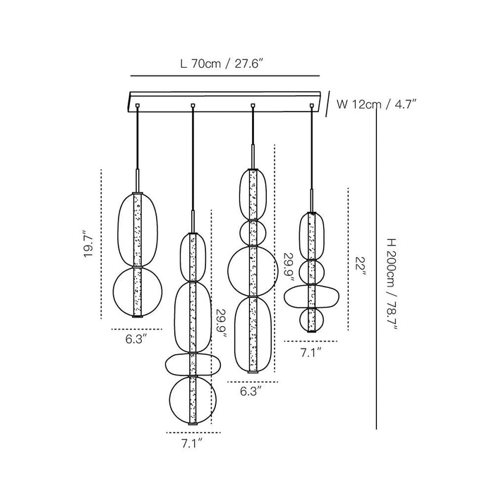Candied Glass Combo Chandelier-DWHOME