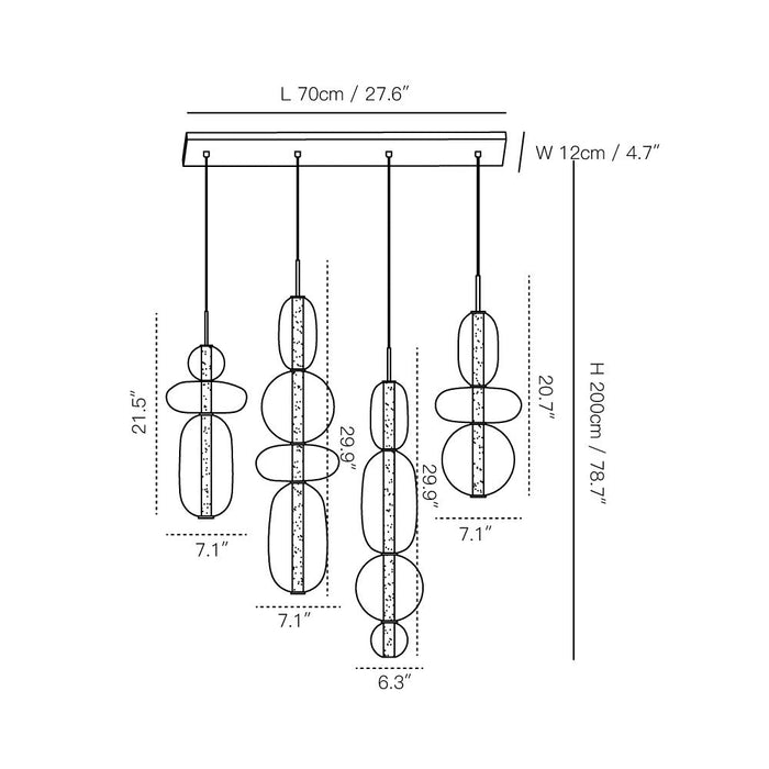 Candied Glass Combo Chandelier-DWHOME