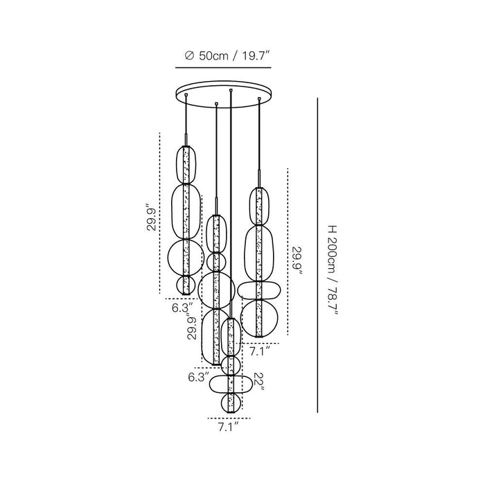 Candied Glass Combo Chandelier-DWHOME