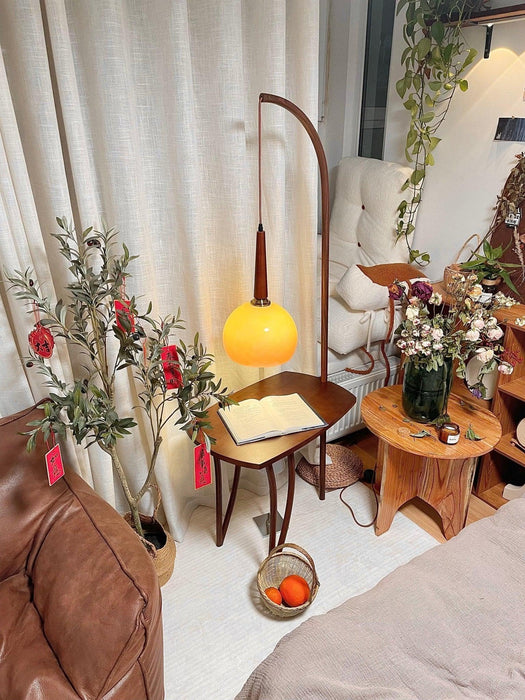 Cantilever Wood Accent Floor Lamp-DWHOME