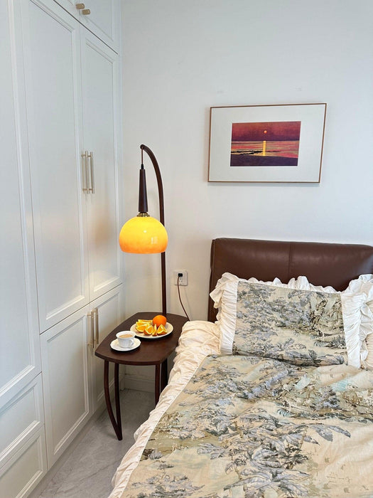 Cantilever Wood Accent Floor Lamp-DWHOME