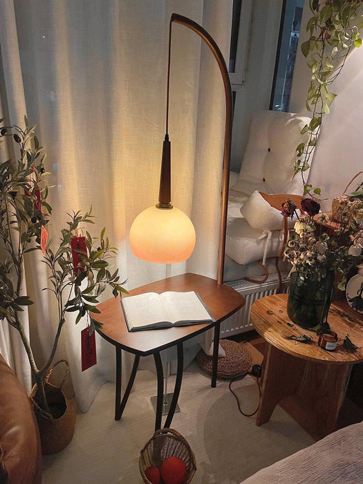 Cantilever Wood Accent Floor Lamp-DWHOME