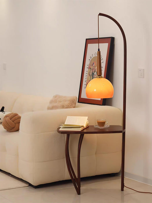 Cantilever Wood Accent Floor Lamp-DWHOME