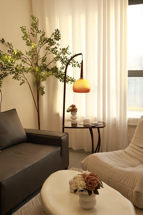 Cantilever Wood Accent Floor Lamp-DWHOME