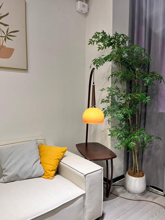 Cantilever Wood Accent Floor Lamp-DWHOME