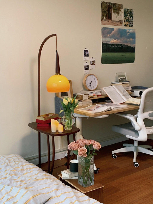 Cantilever Wood Accent Floor Lamp-DWHOME