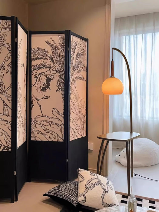 Cantilever Wood Accent Floor Lamp-DWHOME